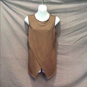 G by Giuliana Brown Relaxed Asymmetrical Tank Top